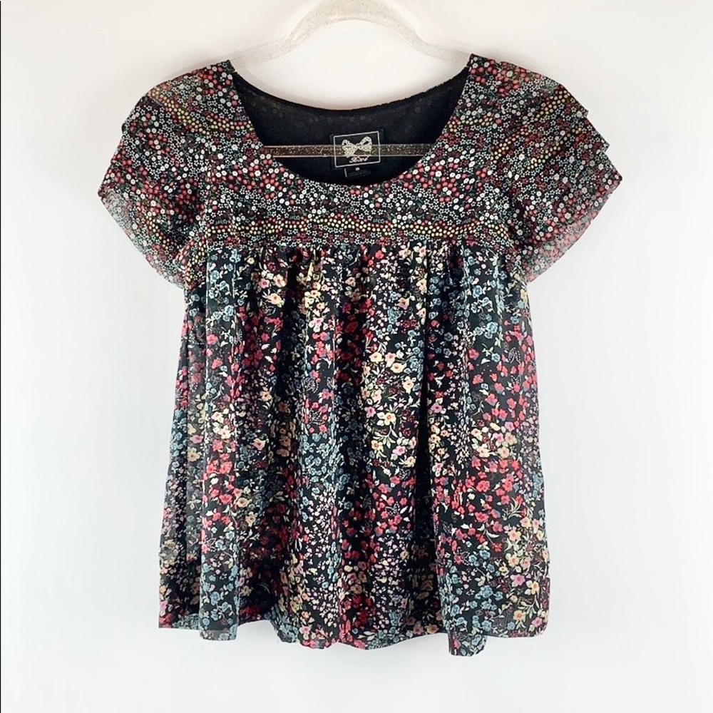 FOREVER 21 | Floral Ruffled Tiered Sleeves Blouse